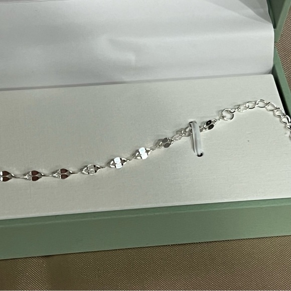 Argento Vivo Sterling Silver Disc Line Bracelet 7” NWB Dainty & Lightweight - Picture 8 of 10
